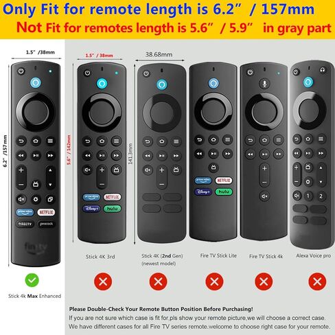 قطعتان من أغطية التحكم عن بعد من السيليكون المتوافقة مع Fire TV Stick 4K Max / 4K Max 2nd / Insignia/Pioneer/Omni Series Fire TV Alexa Voice Remote المحسن مع حبل (أخضر وأزرق سماوي، كلاهما متوهج) in Saudi Arabia