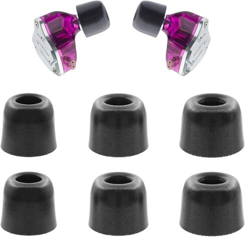 Klowcok Memory Foam Replacement IEM Eartips for KZ ZS10 Pro X ZSN, Ultimate Comfort, Secure Fit, 3 Pairs Black (Large) in Saudi Arabia