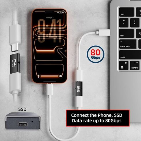 chenyang 5 Pack USB C Coupler، USB C أنثى إلى أنثى 16K @ 60 هرتز 80 جيجابت في الثانية، محول تمديد شحن سريع PD 240 وات in Saudi Arabia