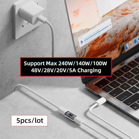 chenyang 5 Pack USB C Coupler، USB C أنثى إلى أنثى 16K @ 60 هرتز 80 جيجابت في الثانية، محول تمديد شحن سريع PD 240 وات in Saudi Arabia