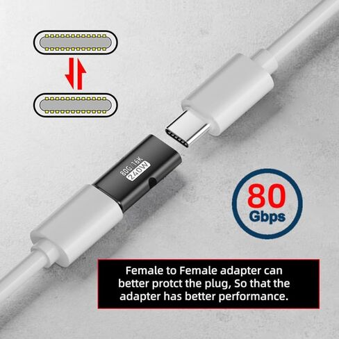 chenyang 5 Pack USB C Coupler، USB C أنثى إلى أنثى 16K @ 60 هرتز 80 جيجابت في الثانية، محول تمديد شحن سريع PD 240 وات in Saudi Arabia