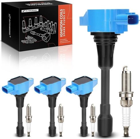 A-Premium Ignition Coil Pack و Iridium Parch Plugs متوافقة مع Nissan Versa 2012-2019 1.6L 1.8L ، Versa Note 2014-2019 1.6L ، MICRA 2015-2019 1.6L ، 4-PC SET in Saudi Arabia