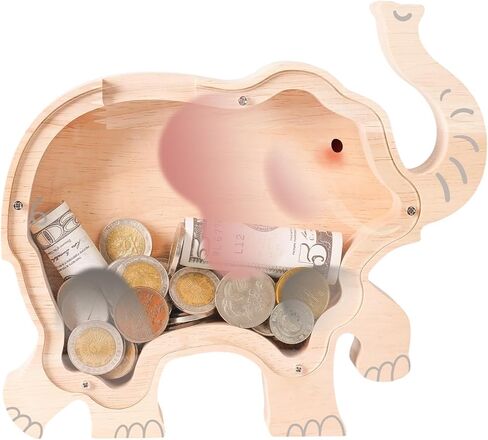 حصالة ثعلب خشبية للأطفال، حصالة ثعلب رائعة مع ألواح أكريليك، صندوق نقود للأطفال الصغار غير قابل للكسر للفتيات والأولاد، جرة عملات لطيفة للأطفال، هدايا عيد الميلاد للفتيات والأولاد in Kuwait