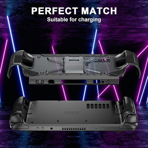 Full Protective Shockproof Case for Steam Deck, Back Shell Case Cover Compatible with Steam Deck,with Kicstand + Shoulder Strap (Black) in Saudi Arabia