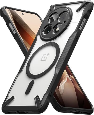 حافظة Ringke Fusion-X لهاتف OnePlus 15 [متوافقة مع MagSafe] غطاء واقٍ متين مقاوم للصدمات - أسود مغناطيسي in Kuwait
