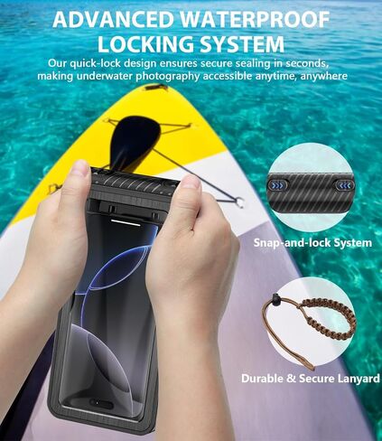 Waterproof Phone Case for Snorkeling - Underwater Touchscreen Housing, Universal Underwater Photo&Video Diving Case for iPhone 17/16/15/14 Pro Max Samsung Galaxy S25/S24 Ultra Up to 6.9'' Black in Saudi Arabia