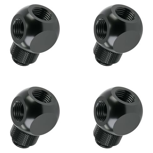 Barrow G1/4" Threaded 3 Way Ball Fittings, 360° Rotary Adaptor Spliter, 3-Way Brass Spherical Connector, Split Water Cooling Computer Accessories (Black,2 Pcs) in Saudi Arabia