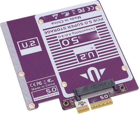 محول PUSOKEI PCIe 5.0 X4 إلى U.2، محول NVMe SSD عالي السرعة مع تبديد حرارة نحاسي كبير، لمحركات الأقراص الصلبة U.2 U.3 يفوز بنظام التشغيل X in Kuwait