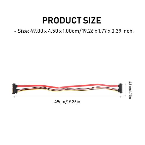 Serial Ata Male to Female Power and Data Extension Cable 7+15 Pin Connector for Computer Hard Drive and Optical Drive, 2pcs, Compatible with HDD and SSD Storage Devices in Saudi Arabia