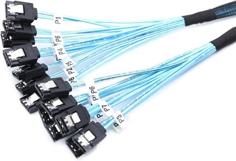 8 حزمة كابل SataSAS SATA3 إلى SATA3 7Pin كابلات البيانات لأجهزة التعدين ومحركات الأقراص SSDs الاتصال in Kuwait