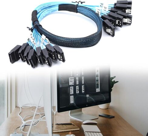 8 حزمة كابل SataSAS SATA3 إلى SATA3 7Pin كابلات البيانات لأجهزة التعدين ومحركات الأقراص SSDs الاتصال in Kuwait