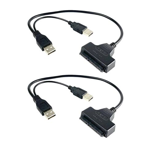 2 قطعة 2.5 بوصة Serial Ata إلى USB كابل محول القرص الصلب الخارجي للكمبيوتر المحمول القرص الصلب SSD لنقل البيانات مع مصدر طاقة USB متوافق مع أجهزة التخزين الخارجية in Kuwait