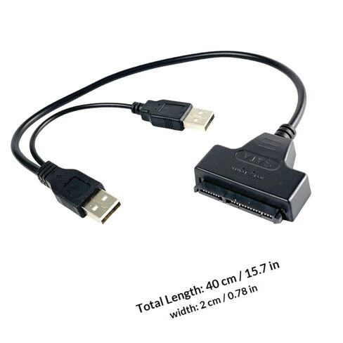 2 قطعة 2.5 بوصة Serial Ata إلى USB كابل محول القرص الصلب الخارجي للكمبيوتر المحمول القرص الصلب SSD لنقل البيانات مع مصدر طاقة USB متوافق مع أجهزة التخزين الخارجية in Kuwait