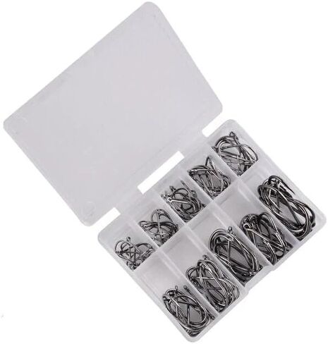 100Pcs Fishing Hooks Set Carbon Steel Single Circle Fishing Hook Fly Fishing Jip Barbed Carp Hooks Sea Tackle Accessories in Saudi Arabia