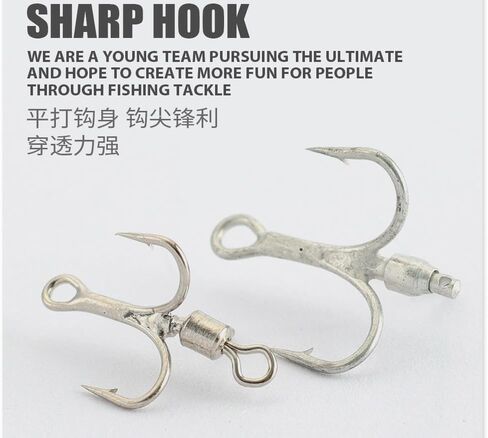Pack of 20 Bladed Treble Hooks with Lure Treble Hooks with Willow Blade Replacement Bladed Spinner Hooks for Trout Bass Freshwater Saltwater in Saudi Arabia