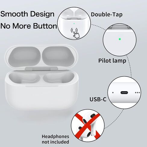 حافظة شحن لاسلكية متوافقة مع AirPods Pro 3rd 2025 (ليست لـ Pro 2nd)، استبدال علبة الشحن بمنفذ USB-C Airpods Pro 3، سماعات الأذن غير متضمنة in Saudi Arabia