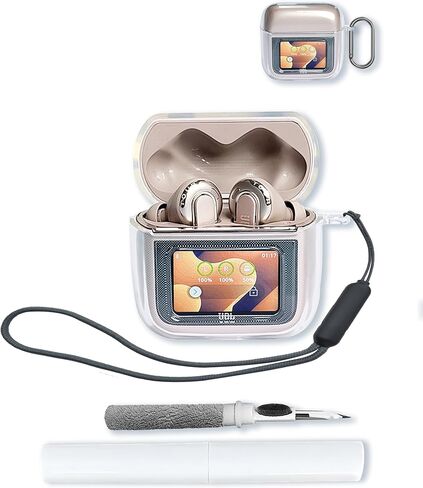 Case for JBL Tour PRO 3 Earbuds,Soft Protective,Shockproof, BOVUGAC High Transparency TPU Case Cover for JBL Tour PRO 3 with Keychain & Cleaning Kit & Lanyard-Clear in Saudi Arabia