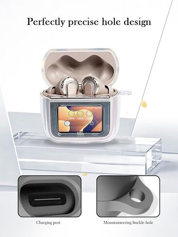 Case for JBL Tour PRO 3 Earbuds,Soft Protective,Shockproof, BOVUGAC High Transparency TPU Case Cover for JBL Tour PRO 3 with Keychain & Cleaning Kit & Lanyard-Clear in Saudi Arabia