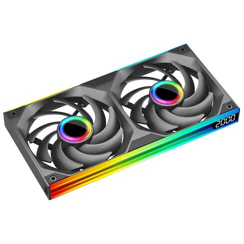 Jungle Leopard Star-Link 240 ARGB PC Reverse Blade Case Fan - Integrated -Type Infinity Mirror Design with 3 x 120mm ARGB&PWM Fans, Suitable for Computer Case(Black Forward 240mm) in Kuwait