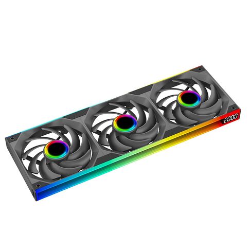 Jungle Leopard Star-Link 240 ARGB PC Reverse Blade Case Fan - Integrated -Type Infinity Mirror Design with 3 x 120mm ARGB&PWM Fans, Suitable for Computer Case(Black Forward 240mm) in Kuwait