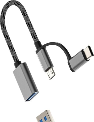 USB C Micro USB male to USB Female Adapter(2in1)OTG 3.0 Cable Port for Apple for iPhone 16 15 pro max Type C Android Adaptor for iPad USB-A Keyboard Mouse Connector Flash Drive compatible for Samsung in Saudi Arabia