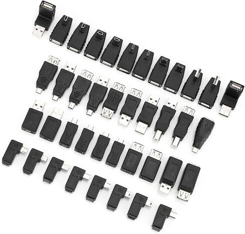 40 حزمة محولات USB 2.0 بزاوية صغيرة من النوع B ذكر إلى أنثى محولات موصلات لكابل طابعة كاميرا الهاتف in Kuwait