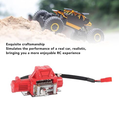 ونش 1/10 RC، بديل ونش محاكاة RC معدني لـ SCX10، سيارة زاحفة 1/10 RC، مصنوعة خصيصًا من المعدن الفاخر، مصممة من المعدن الفاخر (أحمر) in Kuwait