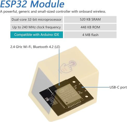 تلفزيون FREENOVE Bitcoin Miner Solo Lottery Miner Mini ESP32، شاشة 1.54 بوصة، شاشة IPS 240 × 240 بكسل، وحدة تحكم دقيقة ثنائية النواة 32 بت 240 ميجاهرتز، WiFi+BT زر لمس قابل للبرمجة، برنامج تعليمي للرمز in Kuwait