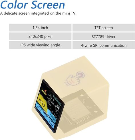 تلفزيون FREENOVE Bitcoin Miner Solo Lottery Miner Mini ESP32، شاشة 1.54 بوصة، شاشة IPS 240 × 240 بكسل، وحدة تحكم دقيقة ثنائية النواة 32 بت 240 ميجاهرتز، WiFi+BT زر لمس قابل للبرمجة، برنامج تعليمي للرمز in Kuwait