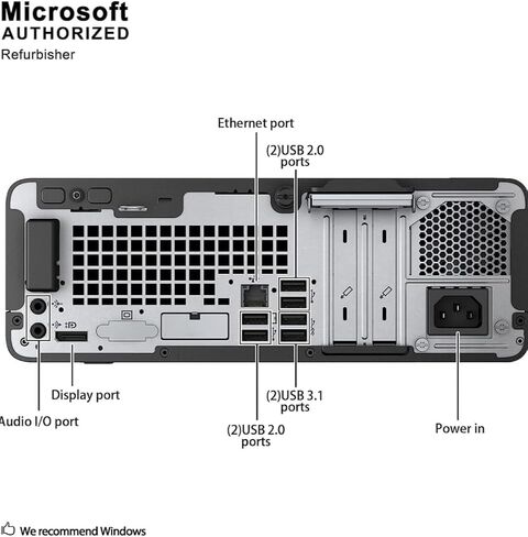 كمبيوتر مكتبي HP ProDesk 400 G5 صغير الحجم، Core i5-8500 3.00 جيجا هرتز-4.10 جيجا هرتز، 8 جيجا DDR4، 256 جيجا SSD، لوحة مفاتيح وماوس، USB WiFi+BT، بدون DVD، Windows 11 Pro (متجدد) in Saudi Arabia