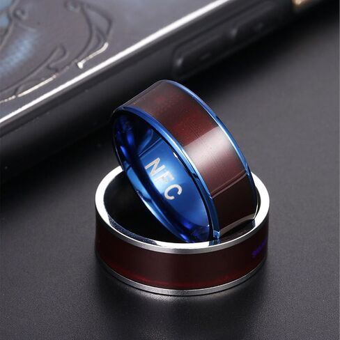 Asixxsix Smart NFC Ring, Steel Material, for Door Locks, File Transfer, NFC Devices, Ideal Gift for Men, All Round Sensing Technology Wearable Smart Ring for Mobile Phones (10) in Saudi Arabia