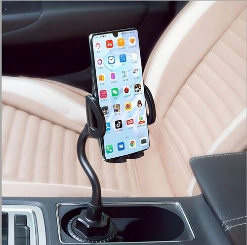 Cup Car Phone Holder for Car,Universal Adjustable Gooseneck Car Phone Holder - 360° Rotatable Dashboard Clip Mount for Smartphones 4-7.5 Inches,Black. in Saudi Arabia