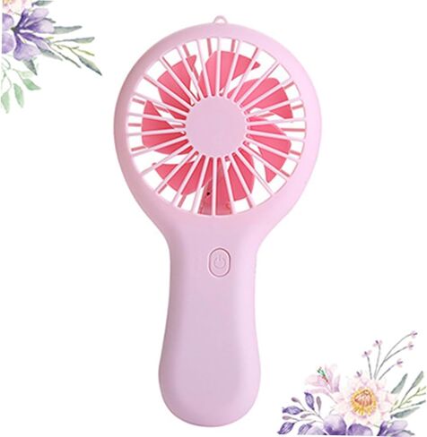 Portable Mini USB Fan Handheld Charging Fan with 3-speed Settings for Home Office School – Pink in Saudi Arabia