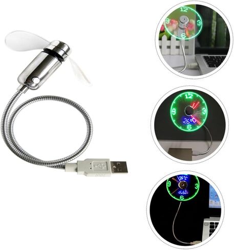 مروحة ساعة USB مع شاشة عرض رقمية للوقت، مروحة محمولة صغيرة قابلة لإعادة الشحن USB للاستخدام المكتبي والمنزلي in Saudi Arabia