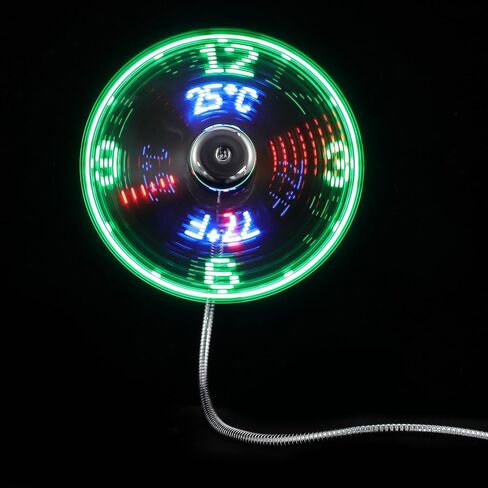 مروحة ساعة USB من Housoutil مع شاشة LED لدرجة الحرارة، مروحة كمبيوتر USB صغيرة للمكتب المنزلي والسفر in Kuwait