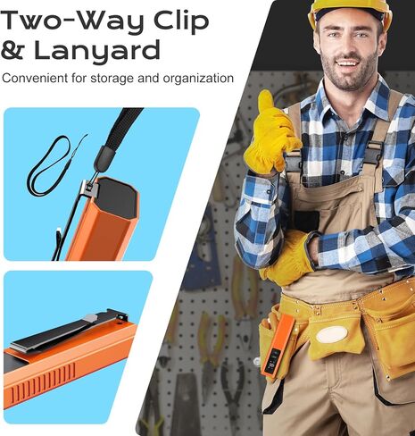 EDC Flashlight 4 in 1 Pocket Magnetic Slim Flat Flashlight High Lumens Work Light with Green Beam & UV Light & Warning Light Combo EDC Rechargeable LT-010 (Orange Color) in Saudi Arabia