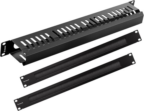 VCELINK 1U Server Rack Cable Management 24-Slot (1-Pack) and 1U Metal Brush Panel (2-Pack) in Saudi Arabia