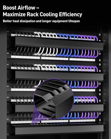 VCELINK 1U Server Rack Cable Management 24-Slot (1-Pack) and 1U Metal Brush Panel (2-Pack) in Saudi Arabia