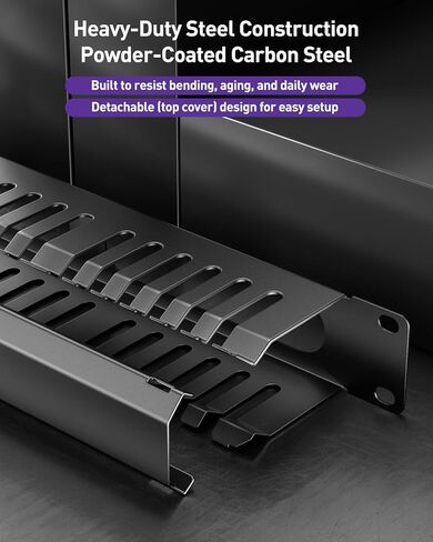 VCELINK 1U Server Rack Cable Management 24-Slot (1-Pack) and 1U Metal Brush Panel (2-Pack) in Saudi Arabia