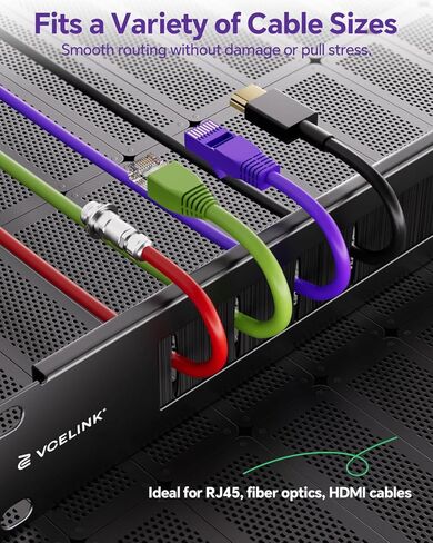 VCELINK 1U Server Rack Cable Management 24-Slot (1-Pack) and 1U Metal Brush Panel (2-Pack) in Saudi Arabia