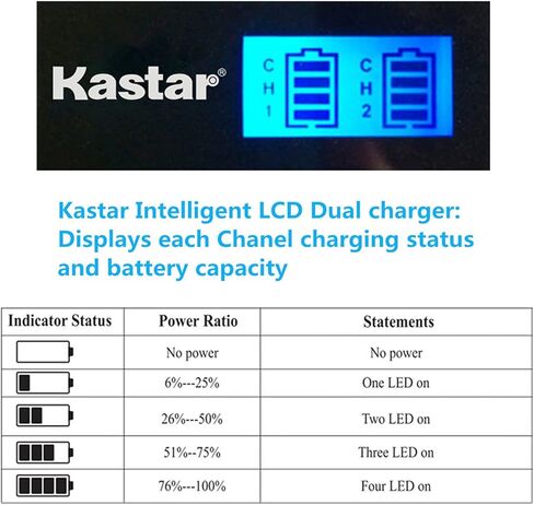 Kastar USB LCD شاحن مزدوج لباناسونيك DMW-BLE9 DMW-BLE9E DMW-BLE9PP DMW-BLG10 DMW-BLG10E DE-A98 DE-A99B Leica BP-DC15 وباناسونيك لوميكس DMC-GF3 لوميكس DMC-GF5 لوميكس DMC-GF6 لوميكس DMC-GX7 in Kuwait