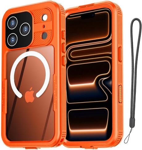 حافظة AICase مقاومة للماء لهاتف iPhone 17 Pro Max+MagSafe مقاومة للماء ومضادة للثلوج/الغبار/الصدمات، معتمدة من IP68 حماية كاملة للجسم 360 محكمة الغلق بالكامل تحت الماء لهاتف iPhone 17 Pro Max_98 in Kuwait