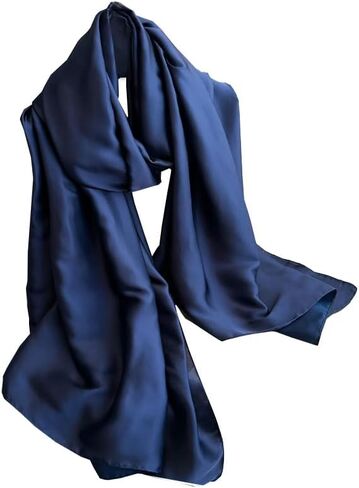 Long Silk Feeling Satin Scarf Smooth Lightweight Sunscreen Satin Shawls Wrap Headscarf for Women in Saudi Arabia