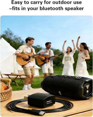 سلك شاحن USB C بطول 5 أقدام مناسب لـ JBL Charge 6 Charge 4 Charge5، Flip 5 Flip 6 Flip 7، Clip 4 Clip 5، Pulse 4 Pulse 5 مكبرات صوت بلوتوث لاسلكية، كابل شحن آمن (مدرج في قائمة UL) للحفلات، الاستخدام الخارجي in Kuwait