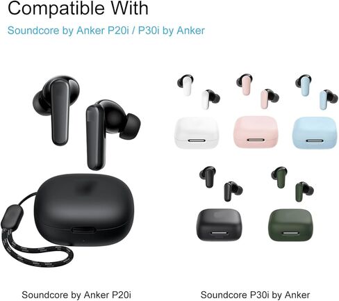 Replacement Silicone Ear Tips for Soundcore by Anker P30i / P20i Earbuds Tips,12 Pairs (S/M/L/XL) Black in Saudi Arabia
