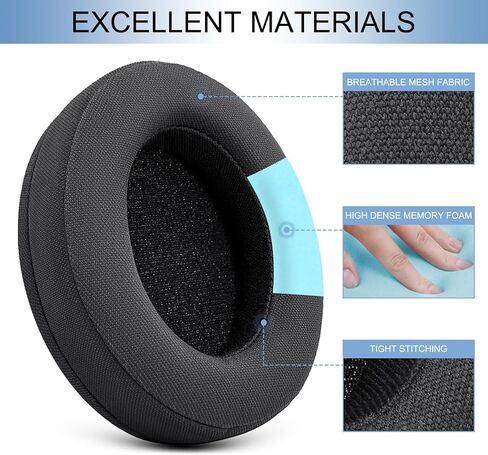استبدال وسائد الأذن من GEVO متوافق مع سماعات الرأس فوق الأذن Philips SHP9500/SHP9500S، وسائد الأذن لـ SHP9500/SHP9500S مع رغوة الذاكرة وعزل الضوضاء (شبكة سوداء) in Kuwait