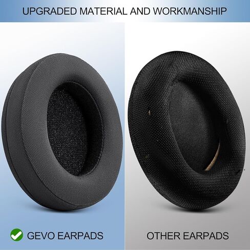استبدال وسائد الأذن من GEVO متوافق مع سماعات الرأس فوق الأذن Philips SHP9500/SHP9500S، وسائد الأذن لـ SHP9500/SHP9500S مع رغوة الذاكرة وعزل الضوضاء (شبكة سوداء) in Kuwait
