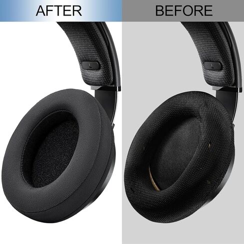 استبدال وسائد الأذن من GEVO متوافق مع سماعات الرأس فوق الأذن Philips SHP9500/SHP9500S، وسائد الأذن لـ SHP9500/SHP9500S مع رغوة الذاكرة وعزل الضوضاء (شبكة سوداء) in Kuwait