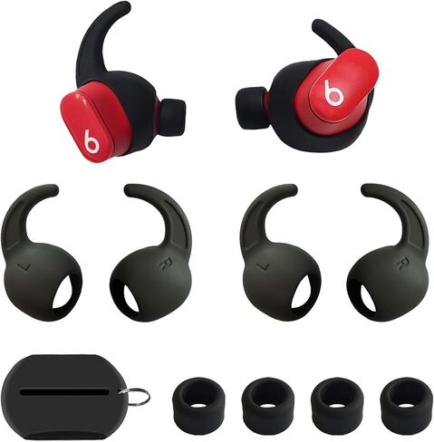 أطراف أذن من السيليكون لسماعات Beats Studio Buds Ear Hook لسماعات Beats Earbuds/Beats Studio Buds+ غطاء بديل منزلق، زوجان باللون الأحمر in Kuwait