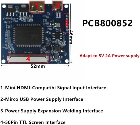 شاشة عرض LCD محمولة مقاس 7 بوصة 1024 × 600 مع لوحة تشغيل Mini-HDMI - شاشة ثانوية للكمبيوتر الشخصي وRaspberry/Orange Pi ووحدات تحكم الألعاب والمجاهر والمزيد in Kuwait